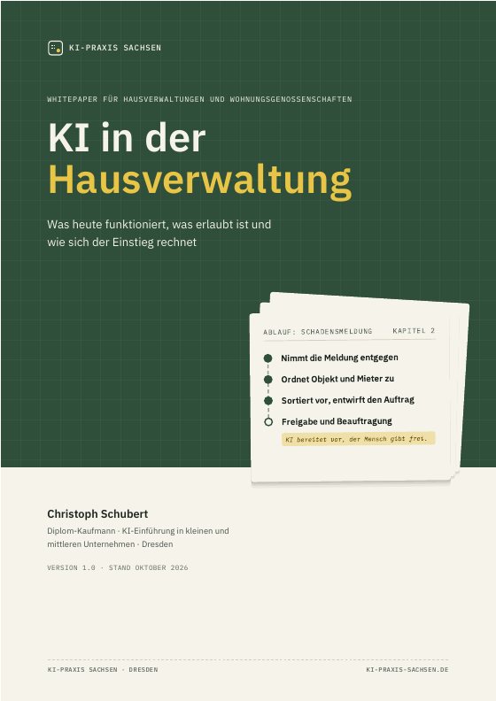 Titelseite des Whitepapers „KI in der Hausverwaltung“