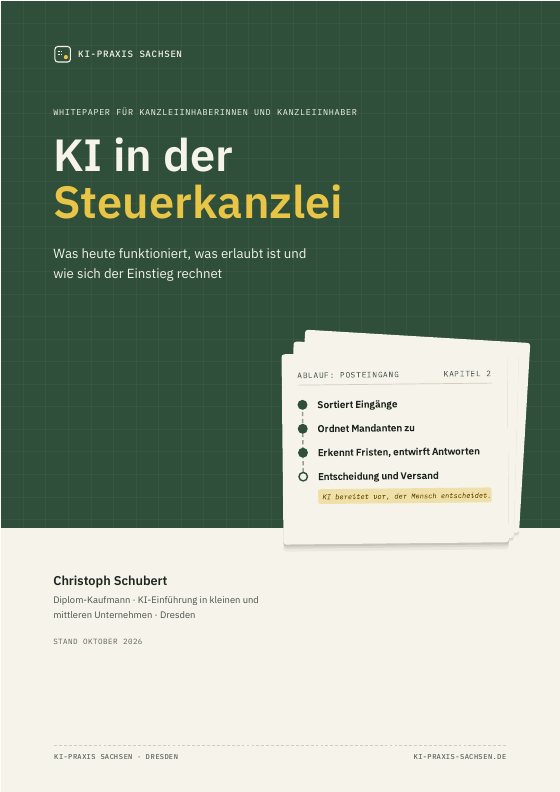 Titelseite des Whitepapers „KI in der Steuerkanzlei“